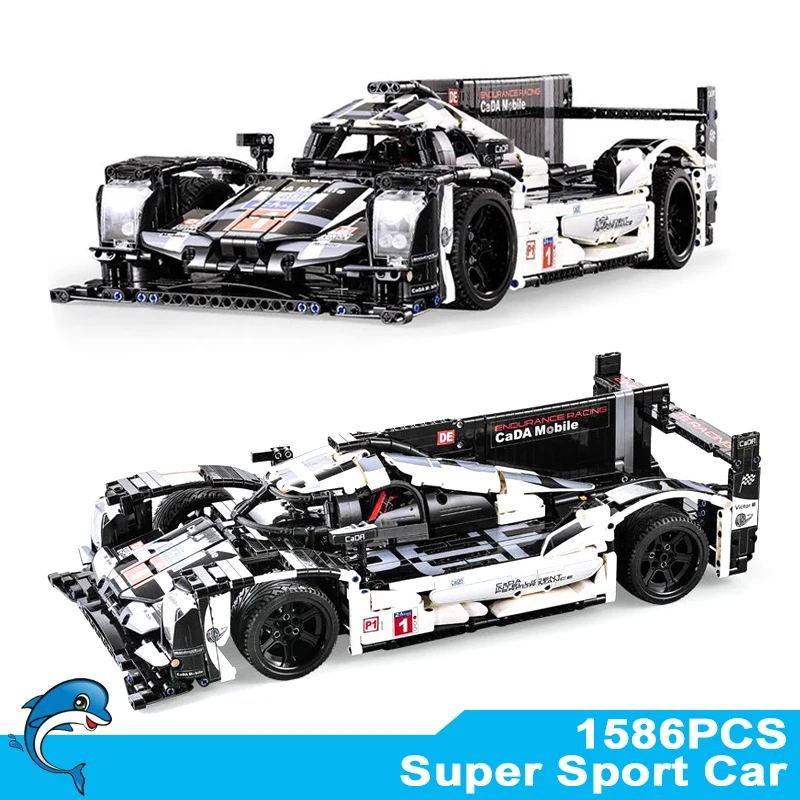 

1586pcs CADA Mobile legoings Techinic Super Racing Cars C61016 MOC Creator City Building Block Bricks Toy Compatible 23018 23007