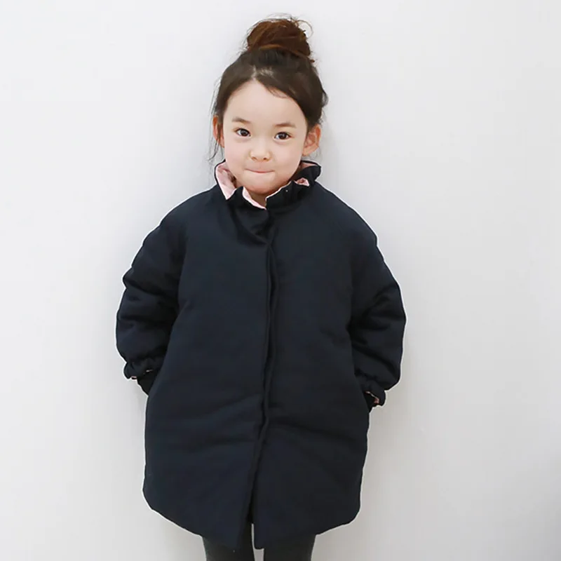 2017 New Baby Girls Winter Thick Warm Coat Kid School Casual Down Jackets Kid Fashion Snow Wear Cotton-Padded Black Winter Coats