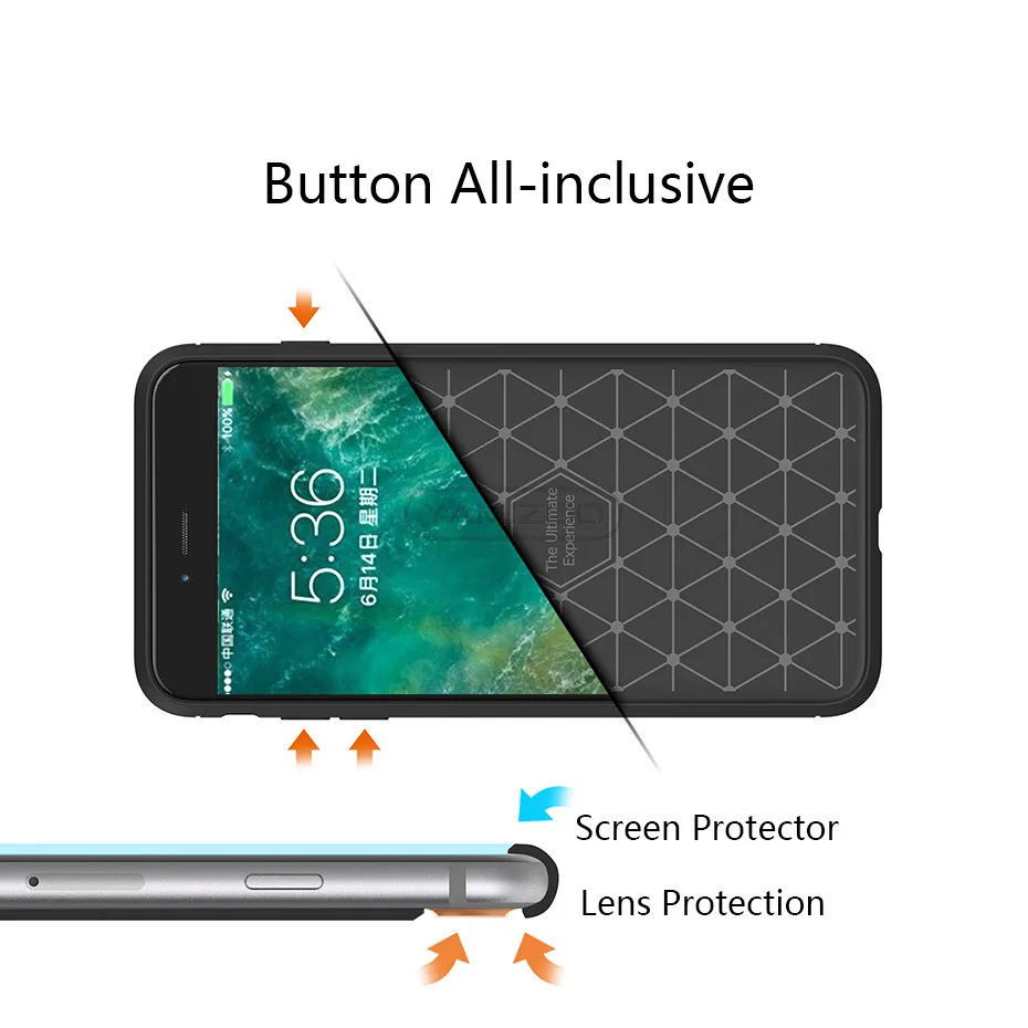 YAMIZOO For iPhone 6s Case Thin Soft Carbon Fiber Shockproof Cover Silicone Matte Phone Cases for iPhone 6 7 8 Plus X Case Coque (9)
