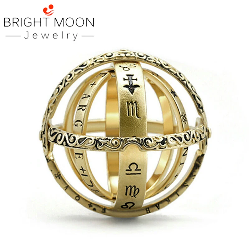 

Astronomical Sphere Ball Ring Cosmic Finger Ring Couple Lover Gold Color Ring for Party Jewelry