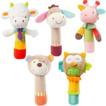 

Baby Rattle Toys Animal Handbell Plush Baby Toy With BB Sound Toy Newbron Gift Christmas Bear/Owl/Deer/Donkey Doll