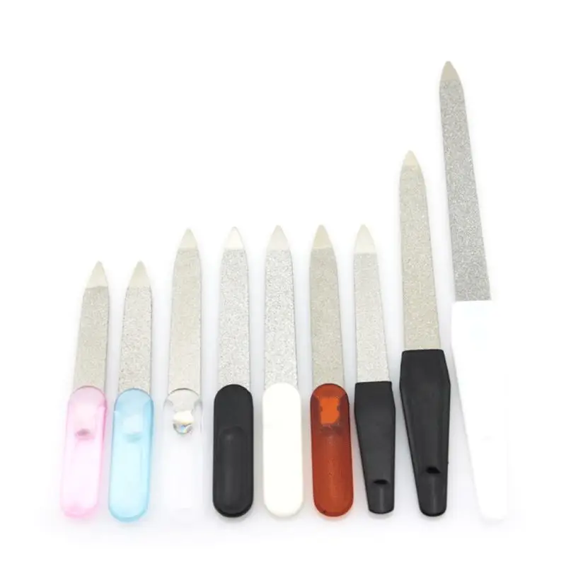 1Pc Mini Stainless Steel Nail File Metal Sanding Grits Buffer Double Sides Pedicure Women 8.2cm