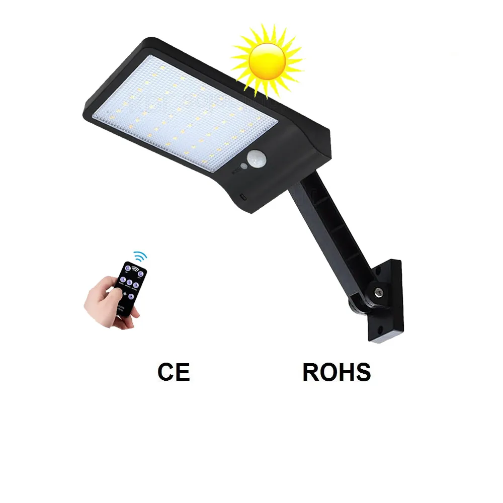 

remote control rotate bracket solar street light Newest 48 LED Solar Powered Street Light PIR Motion Sensor Lamps Garden Securit