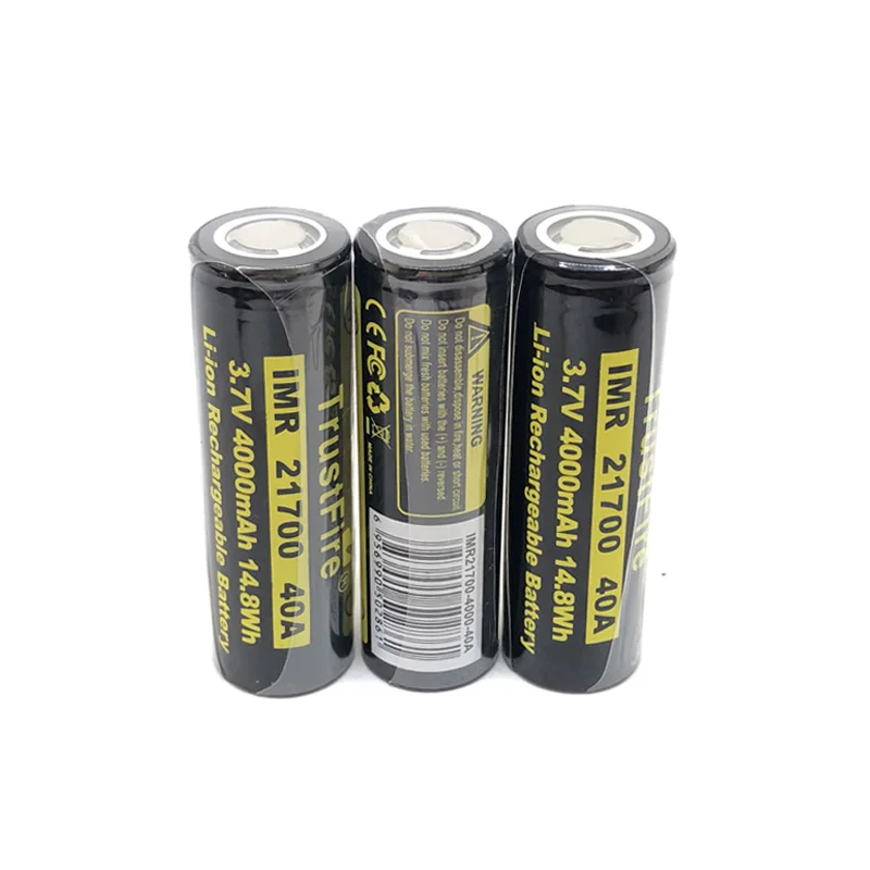 TrustFire IMR 21700 3.7V 40A 4000mAh 14.8W Rechargeable Battery Lithium Batteries with Safety Relief Valve for Headlamps