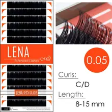 [9D 0,05 C/D 8-15 мм] LENA 9D Россия объемные ресницы супер мягкие 0,05 Индивидуальные ресницы для наращивания
