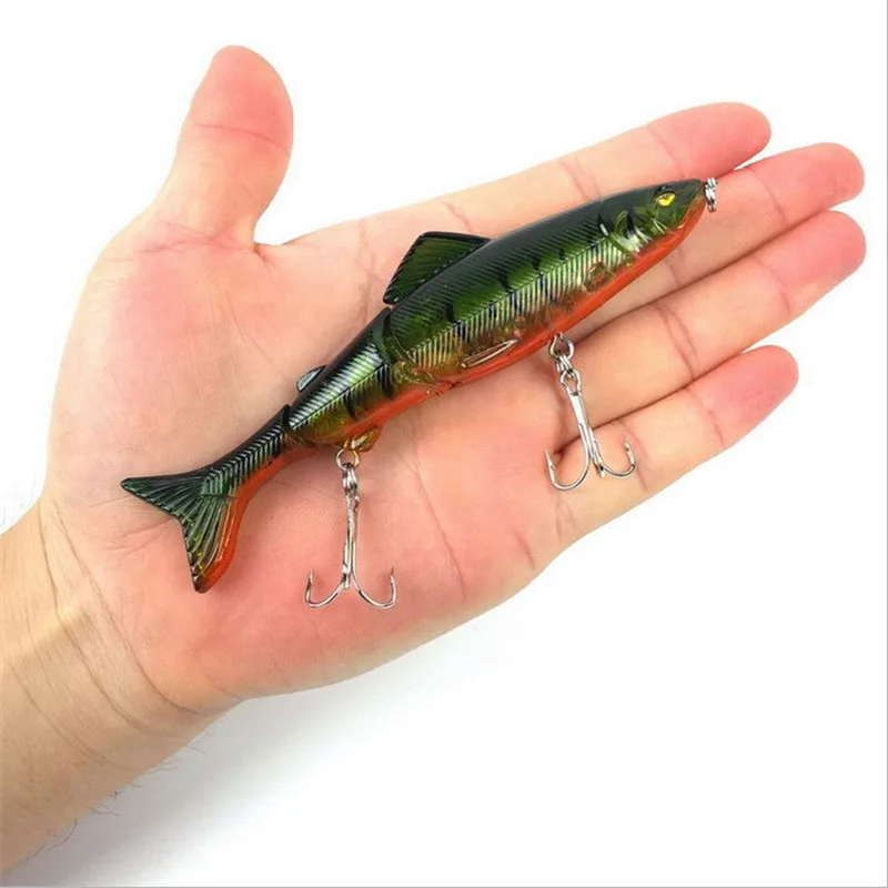  1Pcs 13cm 18.6g Swim Wobblers 3 Sections Top Water Minnow Fishing Lures Bait with Artificial hard C