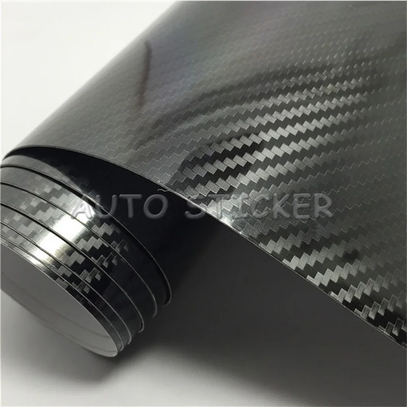 Black Ultra GLOSSY 5D carbon fiber vinyl car wraps 9