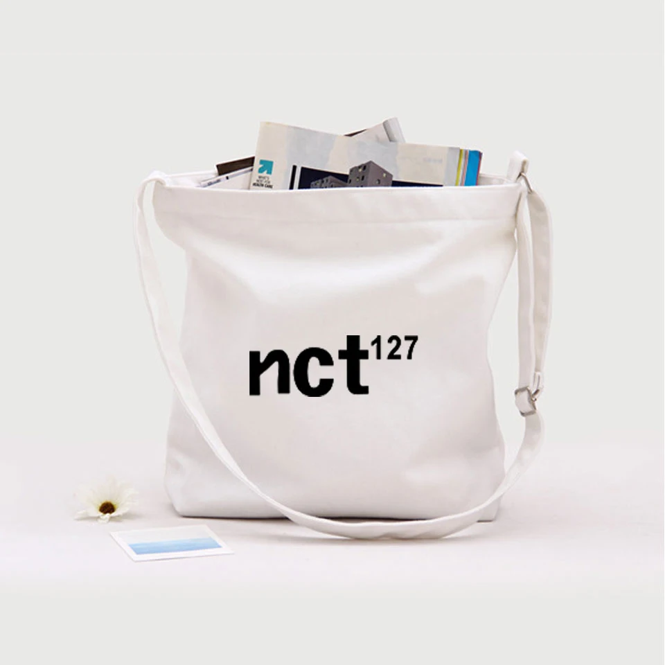 Модные холщовые сумки NCT 127 для мужчин и женщин большие на плечо в Корейском стиле