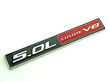 

1 PCS 5.0L COYOTE V8 Side Stripe Body Badge emblem for Mustang GT Running Pony Chrome Metal car stickers Car stling
