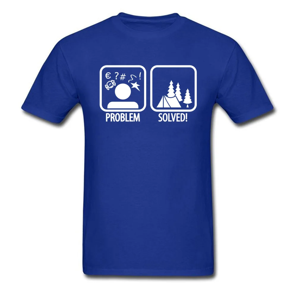 Fashionable Problem Solved 16453 Short Sleeve NEW YEAR DAY Tops Tees 2018 Discount O-Neck 100% Cotton Top T-shirts Men's T-Shirt Problem Solved 16453 blue
