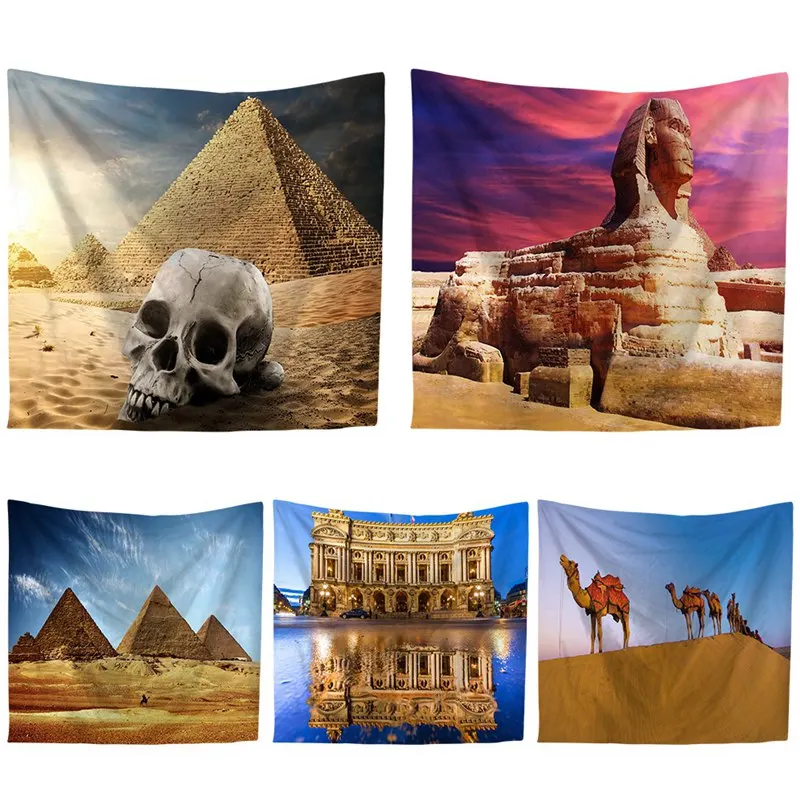 

Desert Pyramid Nordic multi-functional polyester tapestry Creative home decorations Living room bedroom dorm decoration