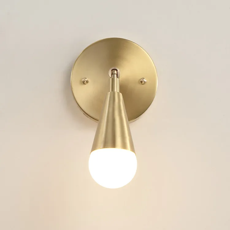 Скандинавский Ретро Лофт медный прикроватный настенный светильник для спальни креативный минималистичный латунный кухонный настенное