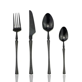 

16-piece Colorful Dinnerware 304 Stainless Steel Cutlery Set Dinner Knife Forks Teaspoon Rainbow Western Food HQ Tableware Sets