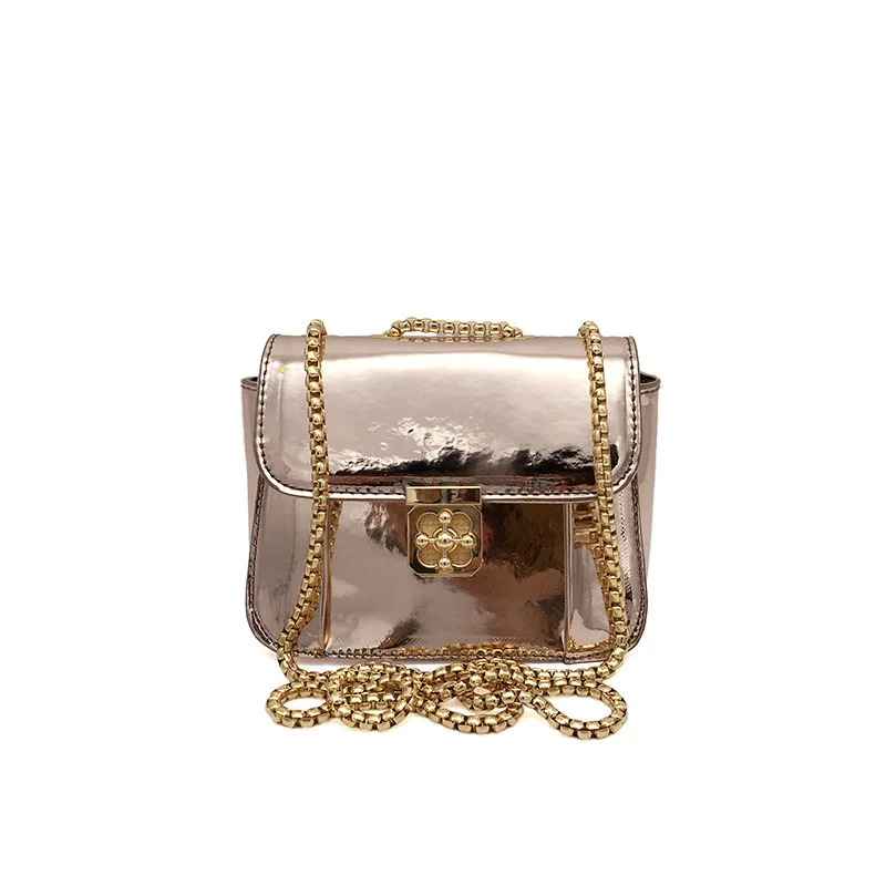 

2018 New Wave Mirror Mirror Patent Leather Small Bag Chain Small Bag Female Simple Wild Sparkling Bling bling