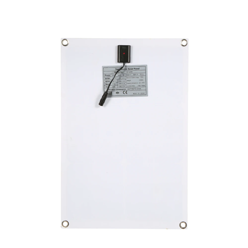 DC5V/DC18V 20 Вт Двойной выход Солнечная энергия зарядная панель с USB интерфейсом