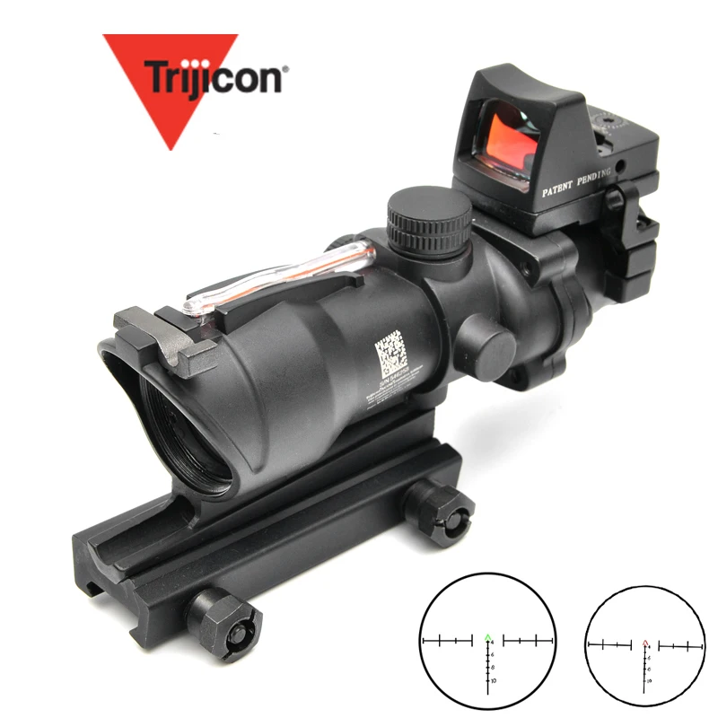 Trijicon ACOG 4X32 прицел Cahevron сетка волокно зеленый красный с подсветкой RMR Mirco Красный точка зрения тактический охотничий прицел