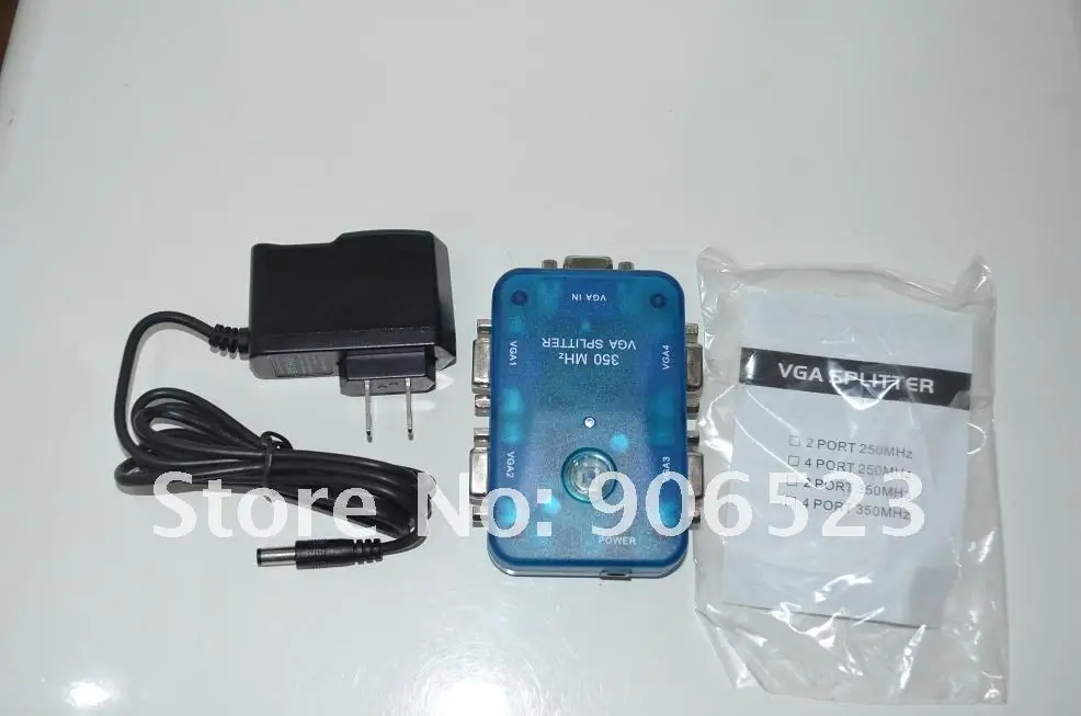 

MINI 3504A VGA splitter 350Mhz 1 in 4 ports out 1PC to 4 monitor
