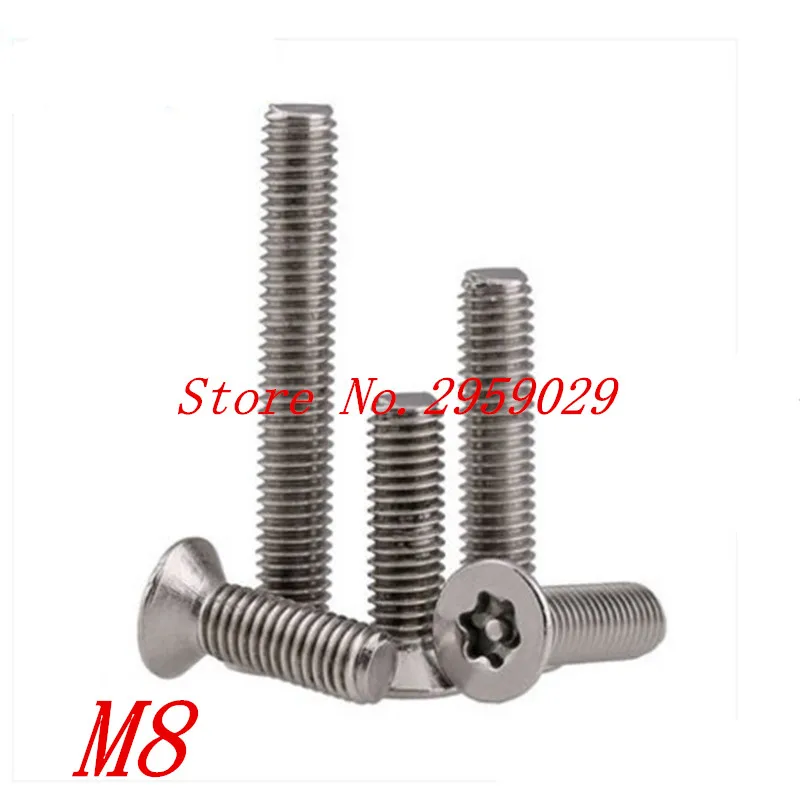 20pcs DIN7991 M8*16/20/25/30/35/40/45/50 m8 Torx Tamper Proof Security
