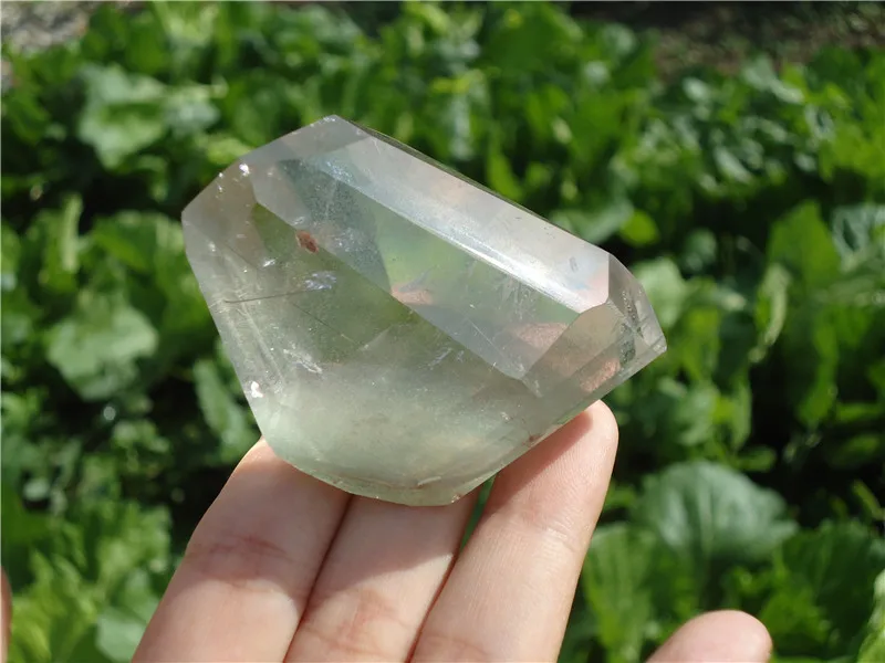 

120g NATURAL Clear Green Ghost QUARTZ CRYSTAL WAND POINT HEALING LA1143