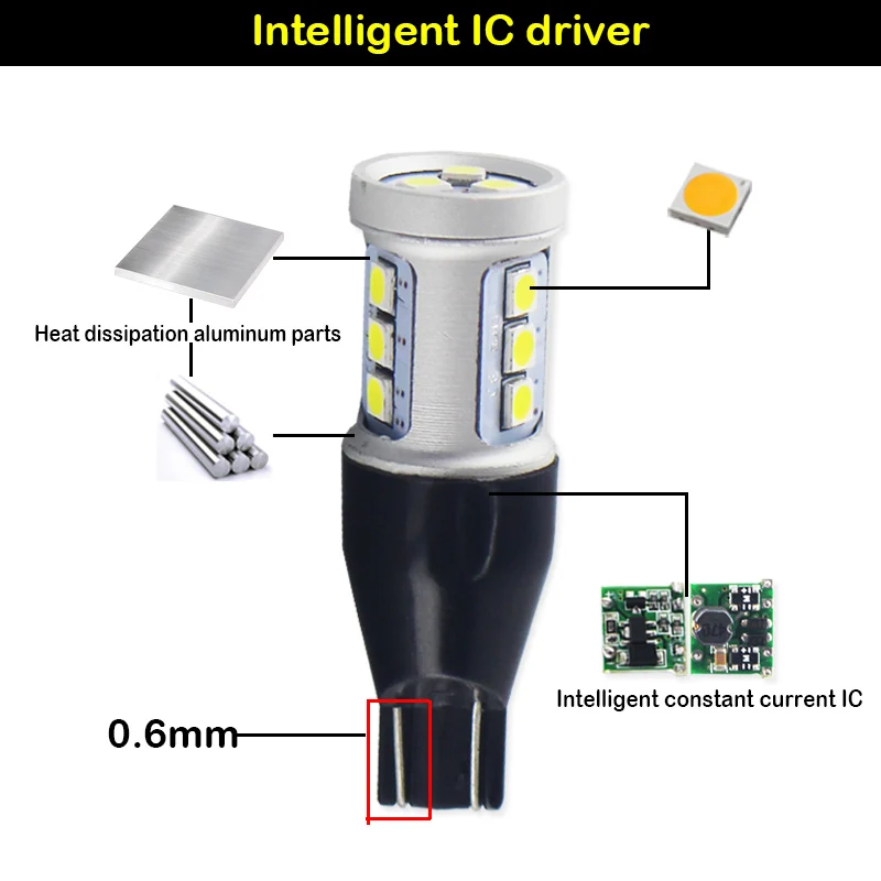 IJDM W16W T15 светодиодный 912 921 заднего хода автомобиля лампочки Canbus OBC Error Free автоматического резервного копирования светильник сигнала поворота Стоп-сигнал Лампа цвета-красный, желтый, белый, 12V