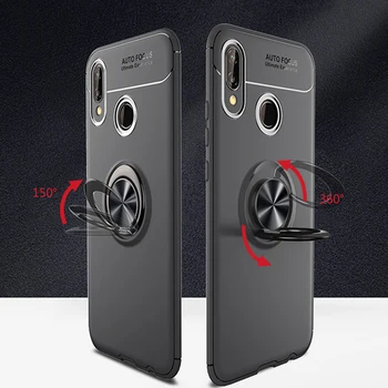 

100pcs Rotating Metal Soft TPU Case For Huawei P40 Pro P30 Lite Mate 30 20 X Nova 6 SE 4G 5G Magnet Car Holder Shockproof Cover
