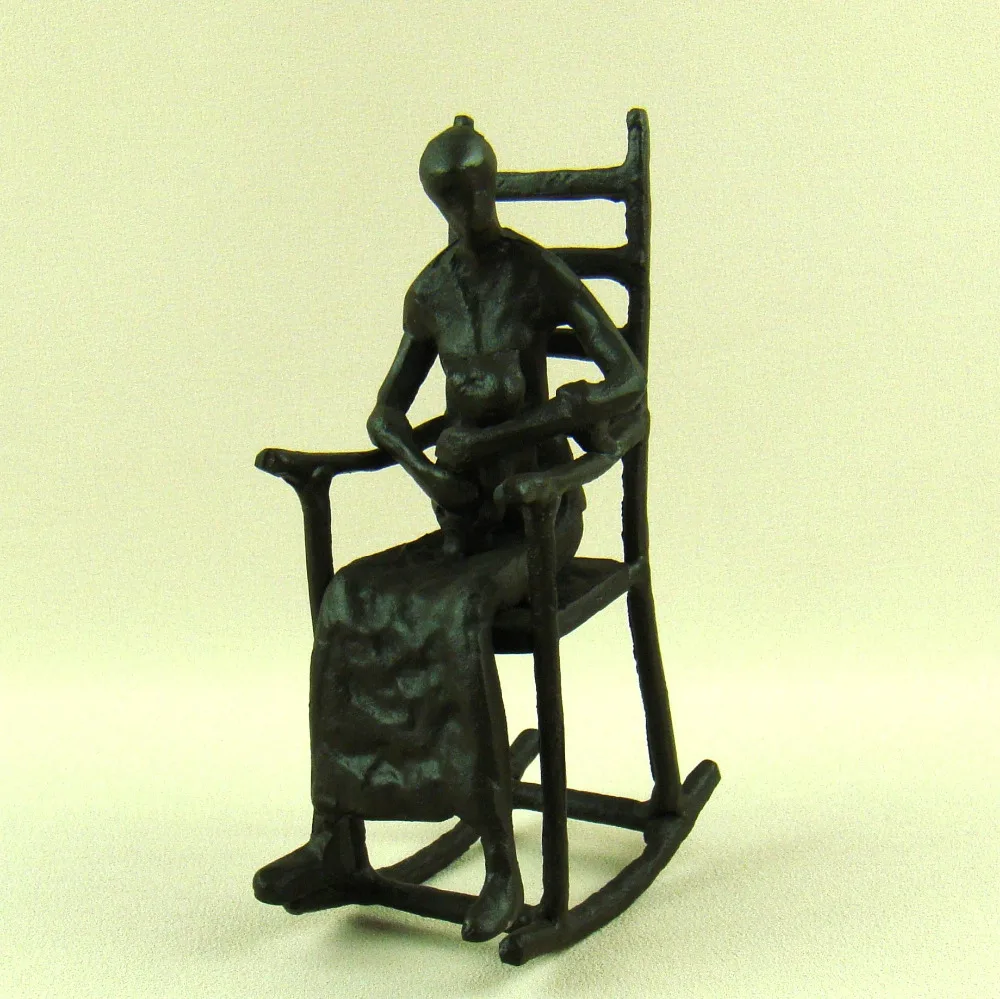 

Handmade Granny Figure Statue Abstractive Pet Cat Miniature Household Innovation Decoration Craftworks Embellishment Accessories