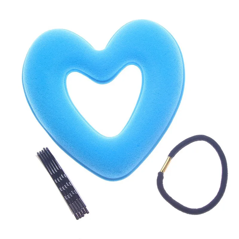 Portable Women Lady Hair Donut Bun Heart Maker Magic Foam Sponge Princess Hairstyle Hairbands+Clip Bband Free Shipping Portable Women Lady Hair Donut Bun Heart Maker Magic Foam Sponge Princess Hairstyle Hairbands+Clip Bband Free Shipping