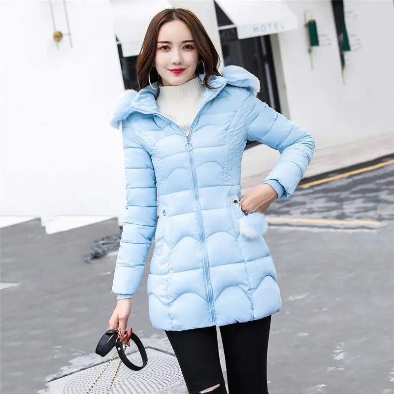 À Taille Chaud Survêtement Vestes 2018 Bas C87 Manteau Le Faux 3xl Fourrure Noir Capuchon Plus Femelle Nouveau Mince La vert Rembourré Vers rose Col De Hiver Parkas Coton Femmes bleu OngRx5wT
