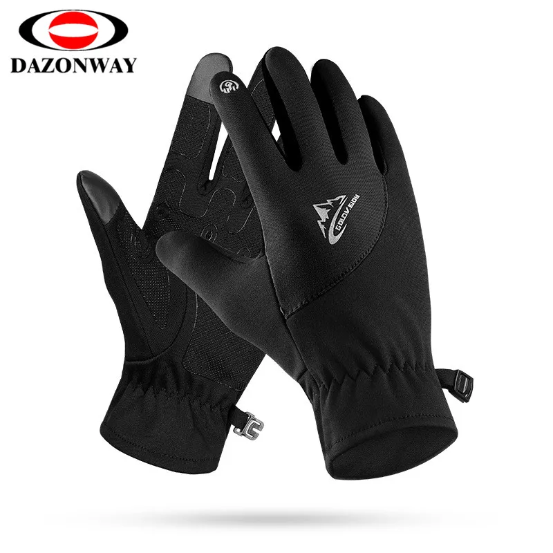 Перчатки для бега с сенсорным экраном зима осень мужские женские водонепроницаемые ветрозащитные мотоциклетные легкие Нескользящие теплые перчатки с ворсом S~ XL