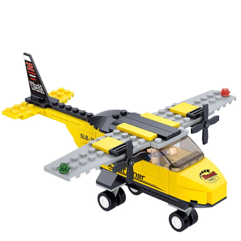 

Children's educational building blocks toy Compatible Legoings city Air coach aircraft DIY figures Bricks birthday gifts