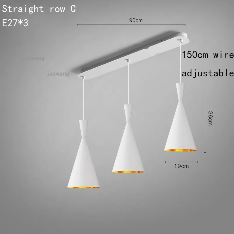 Современные светодиодный металлические подвесные светильники бар лампа постмодерн романтические люстры кухонные аксессуары скандинавские JW высокого качества подвесные светильники - Цвет корпуса: Straight row C