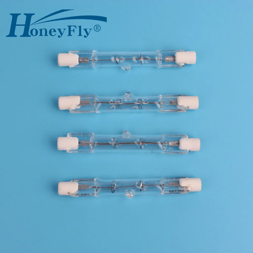 HoneyFly 2 шт. 78 мм линейная галогенная лампа J78 220 V/110 V 100W 150W 200W 250W R7S двухсторонняя нити потолочные светильники кварцевая трубка