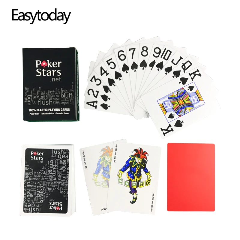 

Easytoday 1Pcs/set Plastic Playing Cards Baccarat Texas Hold'em Waterproof Poker Card Table Games 2.48*3.46 Inch Explosion New