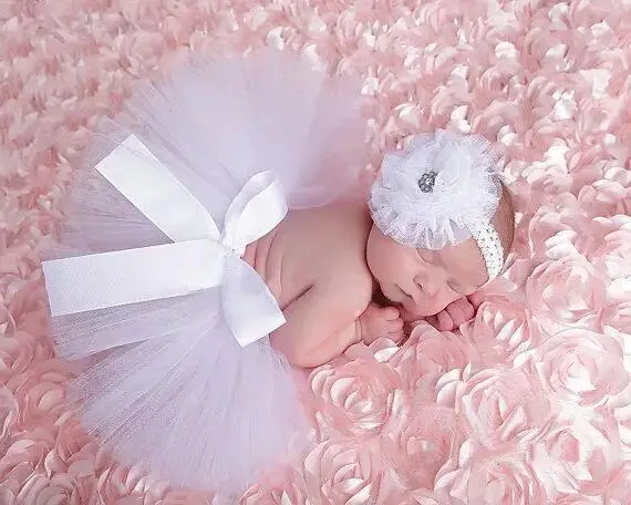 2 шт./компл. Юбка-пачка для маленьких девочек+ повязка на голову для малышей пузырь бального танца, Юбка для балета для новорожденных фон для фотографирования новорожденных с изображением костюм-реквизит - Цвет: 3