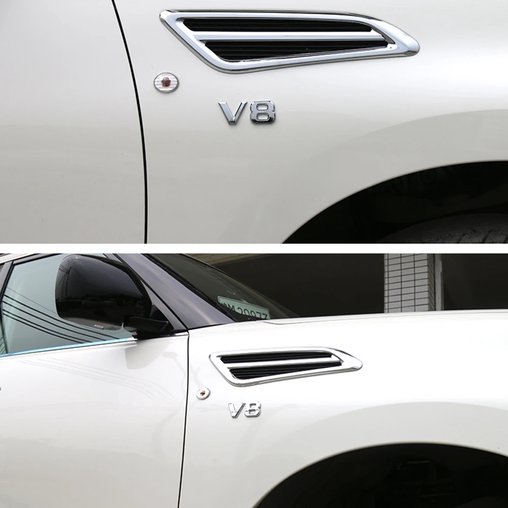 2sets For Nissan Patrol Y62 2011-2017 Displacement 3D /" V8 /" Badge Sticker Trim
