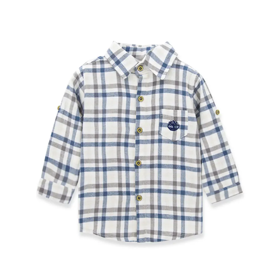 

Kavkas Kids Boy Tops Factory Price Autumn Outdoor Wear 100%Cotton Striped Color Long Sleeve Child Boy Shirt
