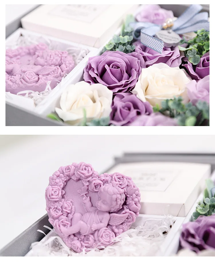 JAROWN Artificial Soap Flower Rose Gift Box Wedding Souvenir Valentine's Day Creative Birthday Novelty Gift Rose Soap Home Decor (13)