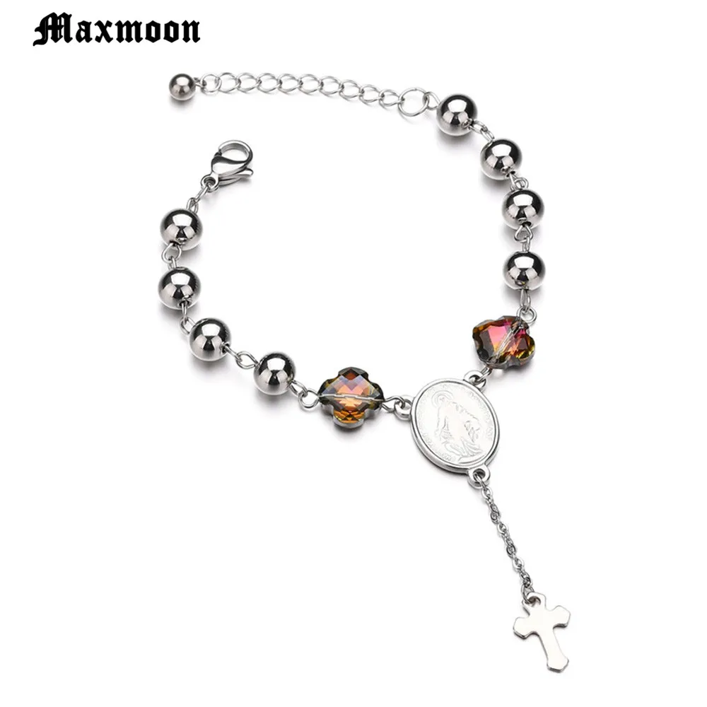Maxmoon Commercio All'Ingrosso Rosario Centrotavola Sacro Cuore Di Misericordia Gesù San Icone Centro Religioso Rosario Del Braccialetto Di Trasporto 