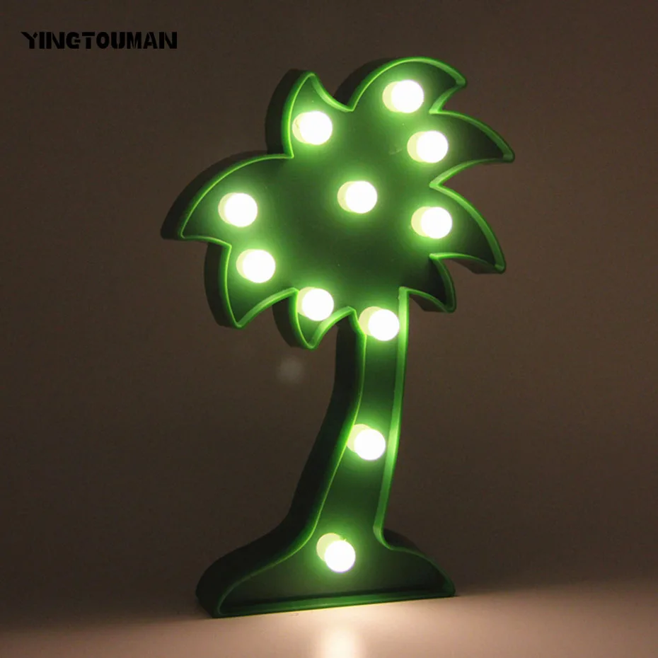 YINGTOUMAN Coconut Tree Shaped Indoor Decorative Nights Lamps 3D LED