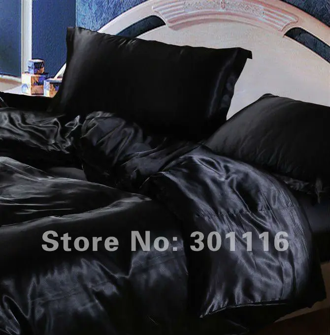 4pcs summer cold ice silk bedding imitated silk duvet cover/bedspread/bed sheet