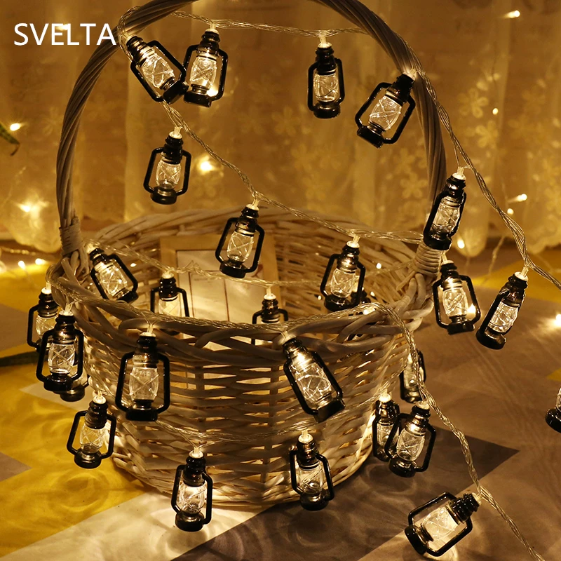 

SVELTA 20 Bulbs Retro Garland LED Lantern String Lights Christmas Battery Powered Fairy Lights Holiday Party Outdoor Decorations