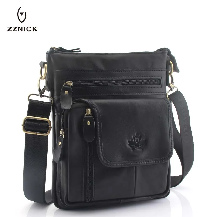 

ZZNICK 2018 New Mens Genuine Leather Handbag Shoulder BagCowhide Bag Vintage Casual Style 2 color optional 2306*2606