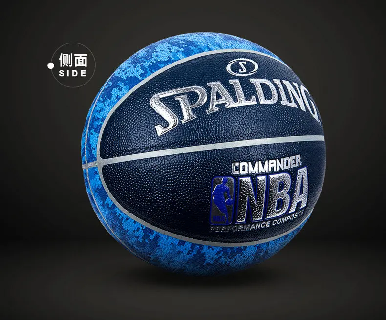 SPALDING командор цифровой камуфляж синий Крытый Открытый Баскетбол Официальный Размер 7 PU мужской матч мяч 74-934