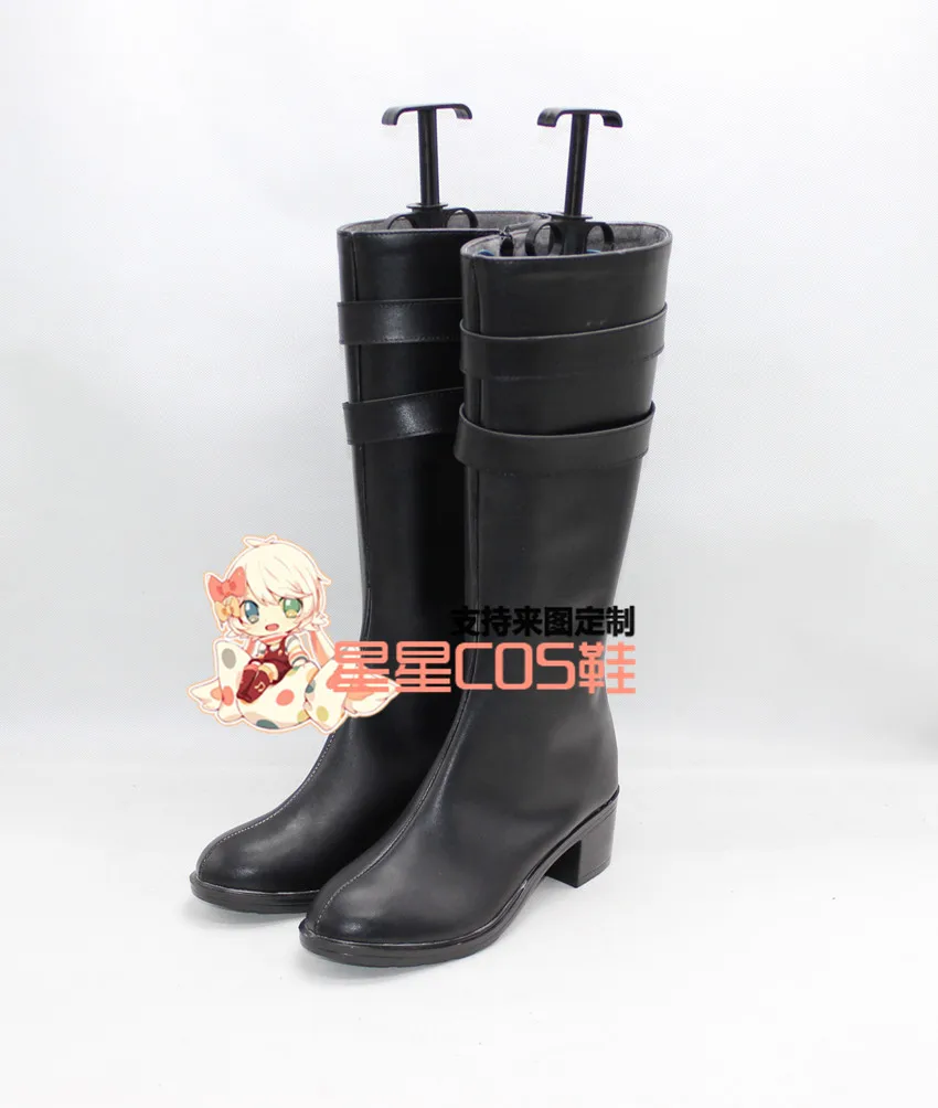 

Hitman Reborn Kuromu Dokuro черные длинные ботинки для Хэллоуина X002