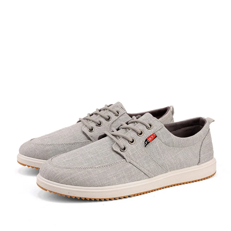 

Men Shoes Summer Casual Shoes Men's Breathable Canvas Sneakers Lace-Up Solid Color Outdoor Casual Work Shoes Zapatillas Hombre