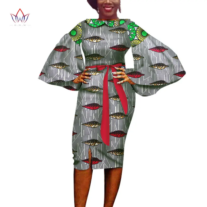 African Dress for Women Summer Vintage Maxi Dashiki african midi dress Peter pan Collar women clothing big size cotton WY1711