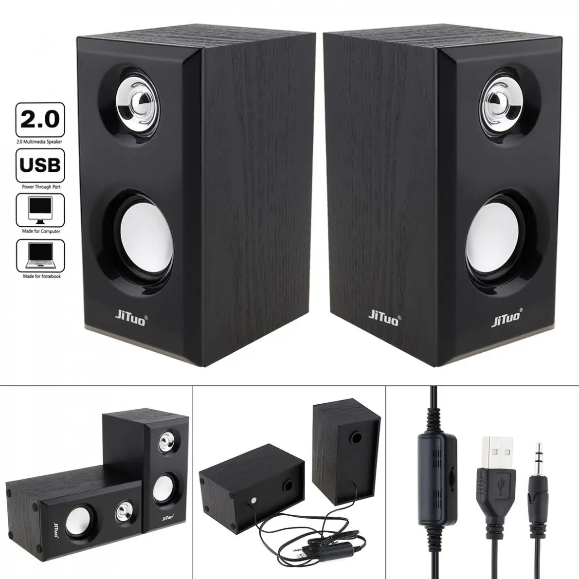 Buy JT 2803 USB 2.0 Wooden Subwoofer Multimedia