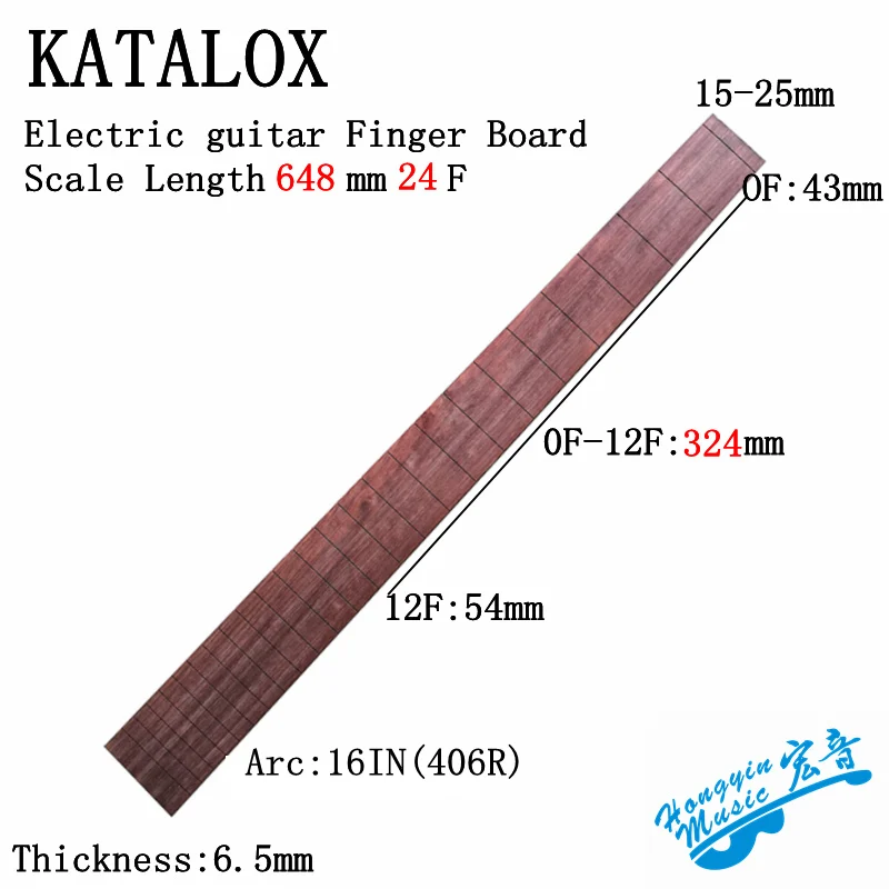 Katalox для электрогитары, акустическая гитара, Классическая гитара, стандарт 650 мм, Длина аккорда, гриф, деревянная гитара, материал для изготовления