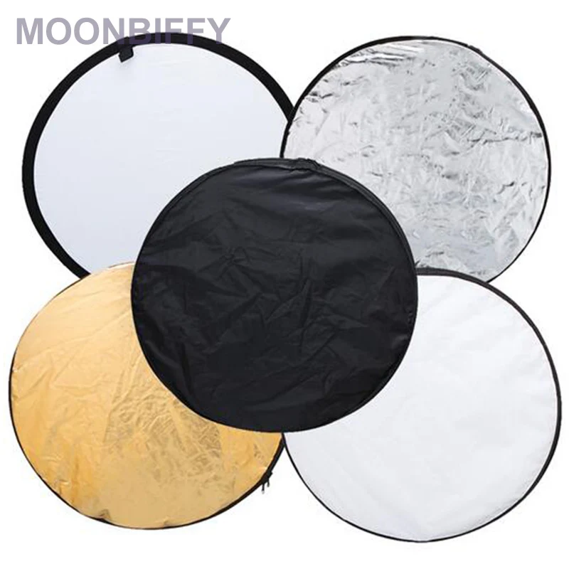 

5 in 1 Portable Collapsible Light Round Photography Reflector with Carrying Bag for Studio Disc Photographic Accessories