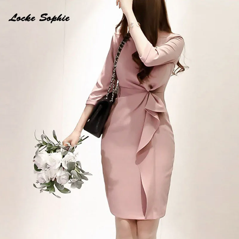 Высокая талия дамы плюс размер платья для вечеринок 2019 осень Мода хлопок смесь